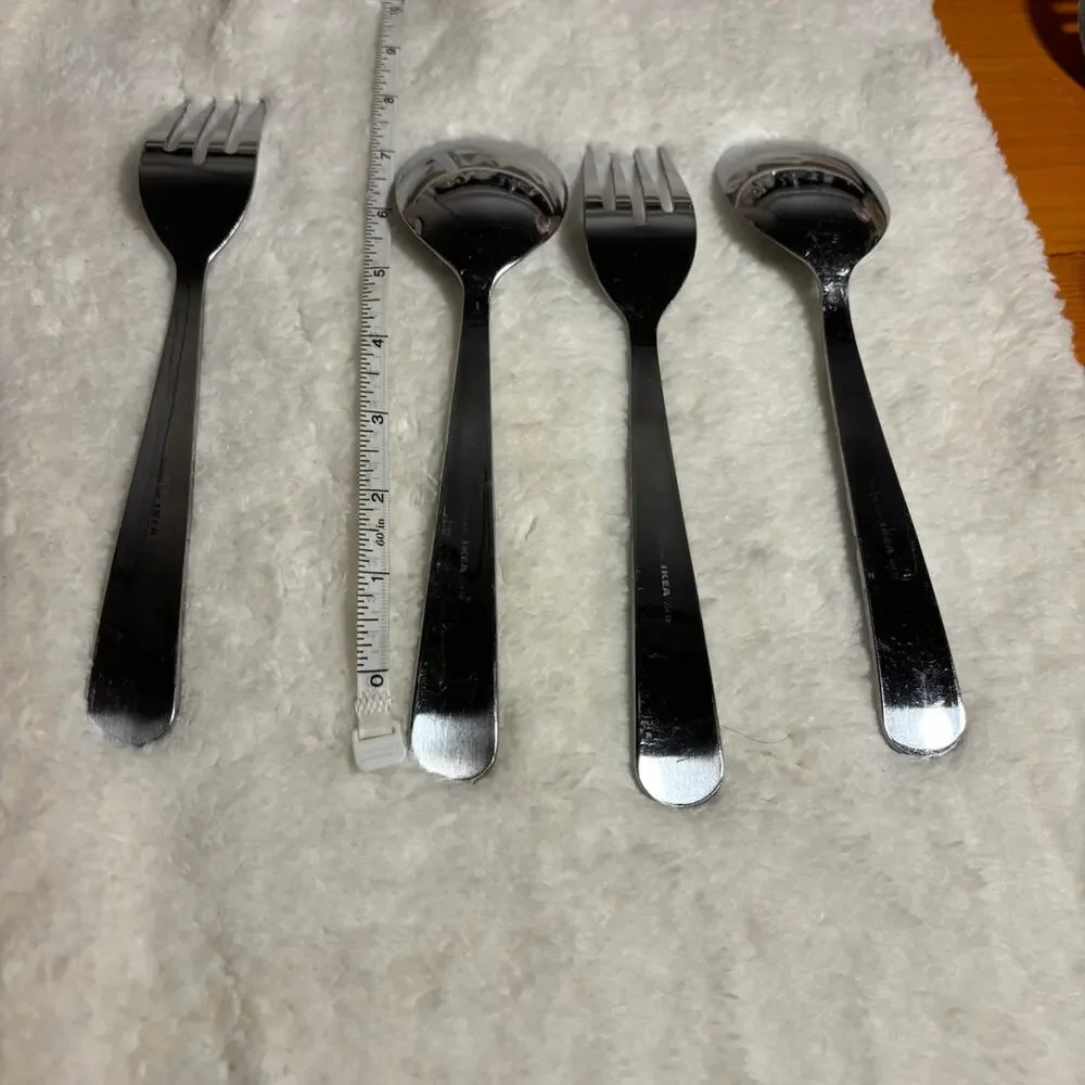 IKEA Stainless Serving Spoons and Forks. Set of 4 total
